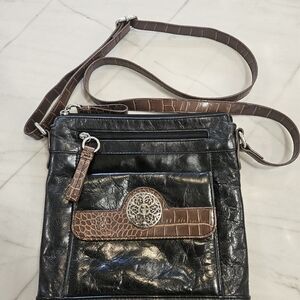Giani Bernini Florentine Glazed Leather Filigree Crossbody Bag